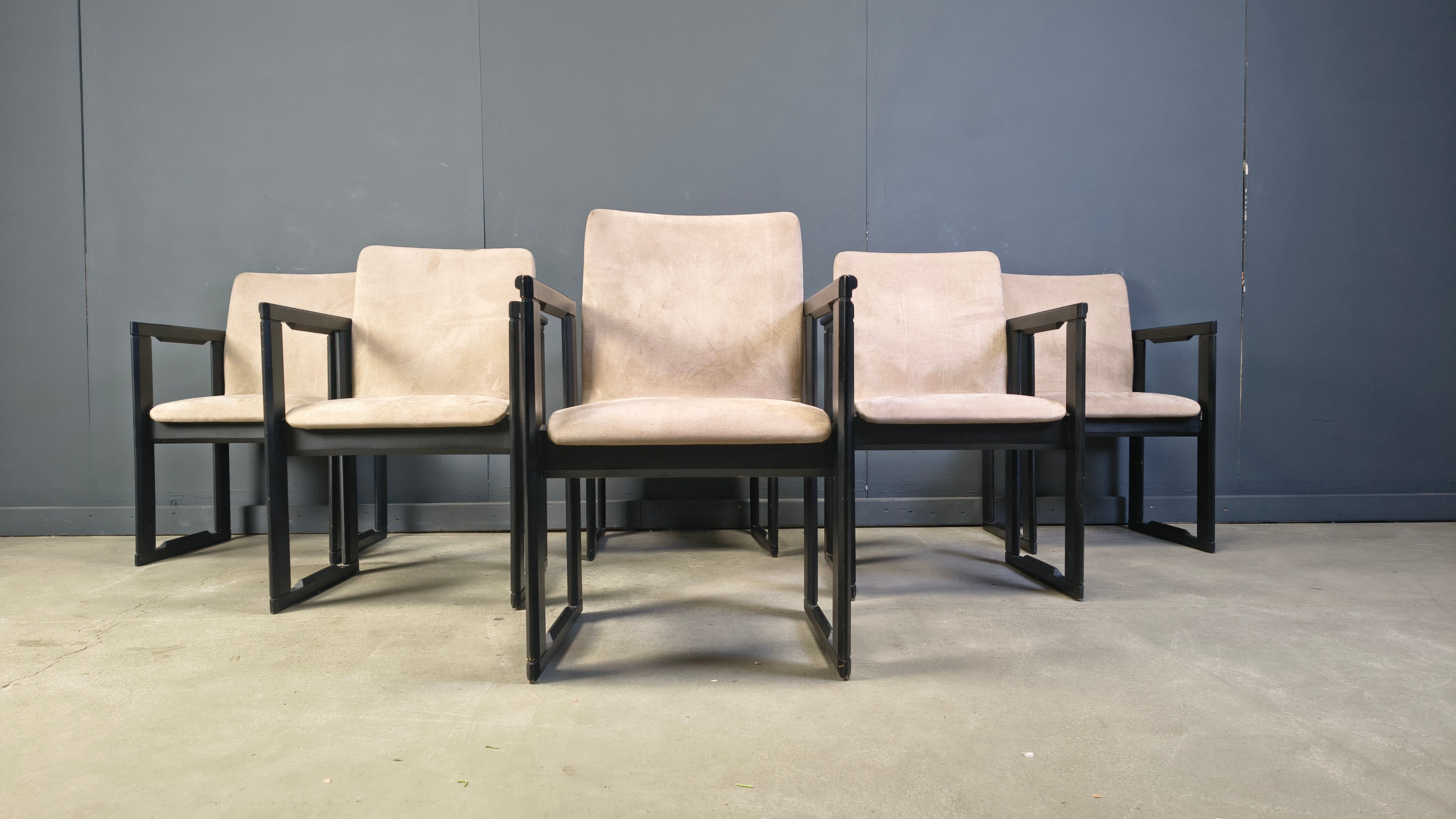 Set of 6 vintage dining chairs attributed to Tobia Scarpa, 1970s