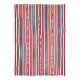 Tapis vintage turc Oushak fait à la main en laine et coton rose
