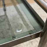 Large vintage rolling trolley in chrome and smoked glass - 1970