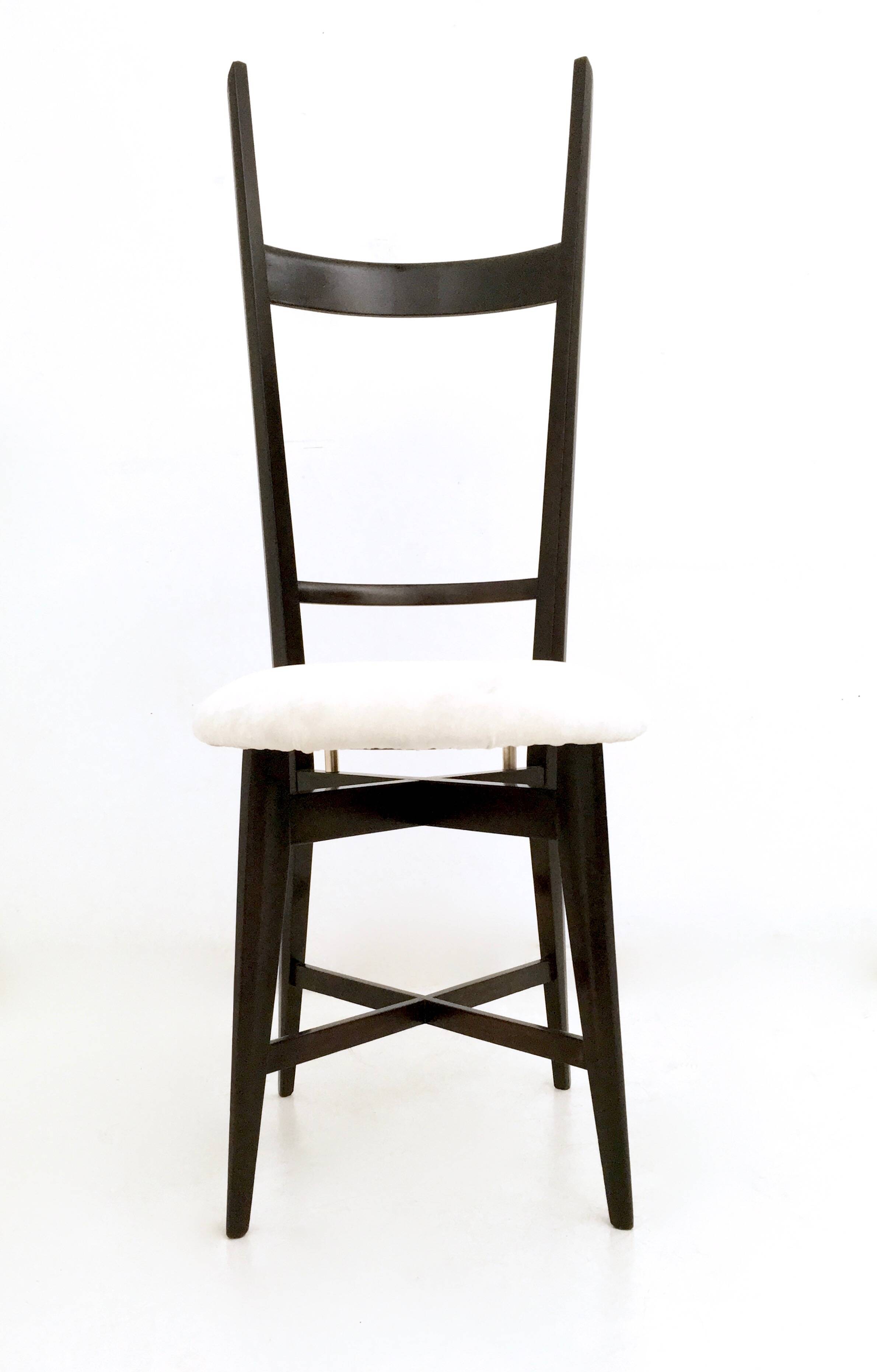 Pair of Black and White Chiavarine Chairs in the Style of Ico Parisi, Italy