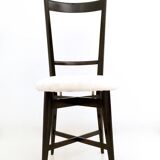 Pair of Black and White Chiavarine Chairs in the Style of Ico Parisi, Italy