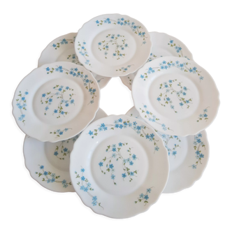 Set de 8 assiettes à dessert Arcopal modèle Véronica vintage