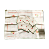 Hand-embroidered tea tablecloth