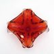 Flavio Poli Seguso Sommerso Red Amber Vintage 60s Art Glass Ashtray