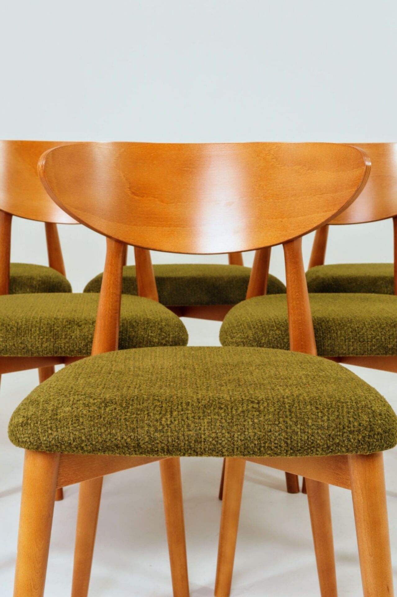 Wild green dining chairs light wood