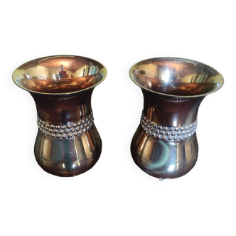 Vases galbés en bronze