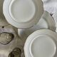 6 antique Lamotte porcelain dinner plates from Sologne with gilding