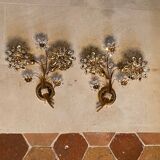 Paire d’appliques fleurs Palwa
