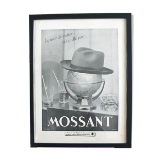 Chapeau Mossant bar affiche vintage originale publicitaire années 1950
