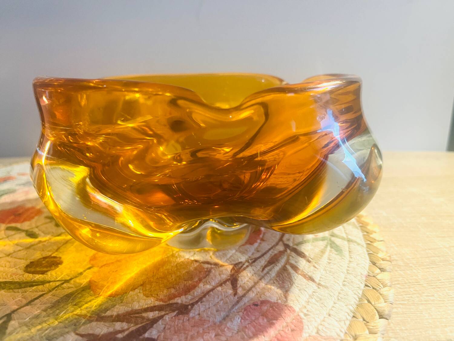 Murano ashtray year 60/70 orange