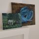 Painting of a horse on vintage old canvas