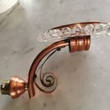 Pair of art deco wall light in glass and copper