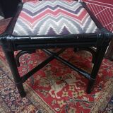 Rattan ottoman stool with woven seat