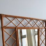 1970s Mid century Rattan wall mirror