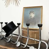 Old chrome coat rack with 12 hooks