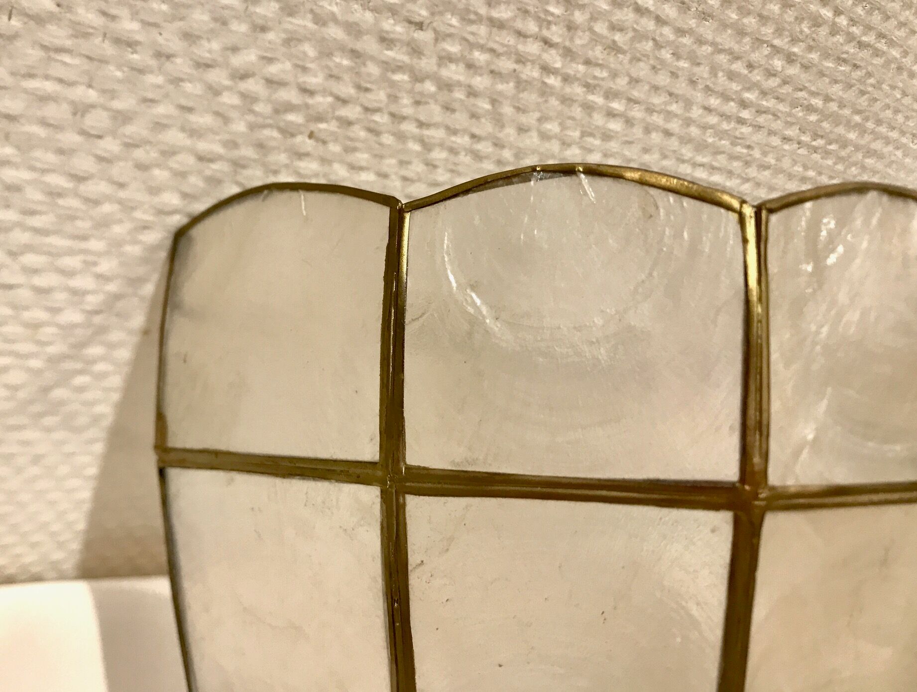 Pair of mother-of-pearl shell sconces