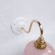 pair of vintage speckled pink and brass wall lights