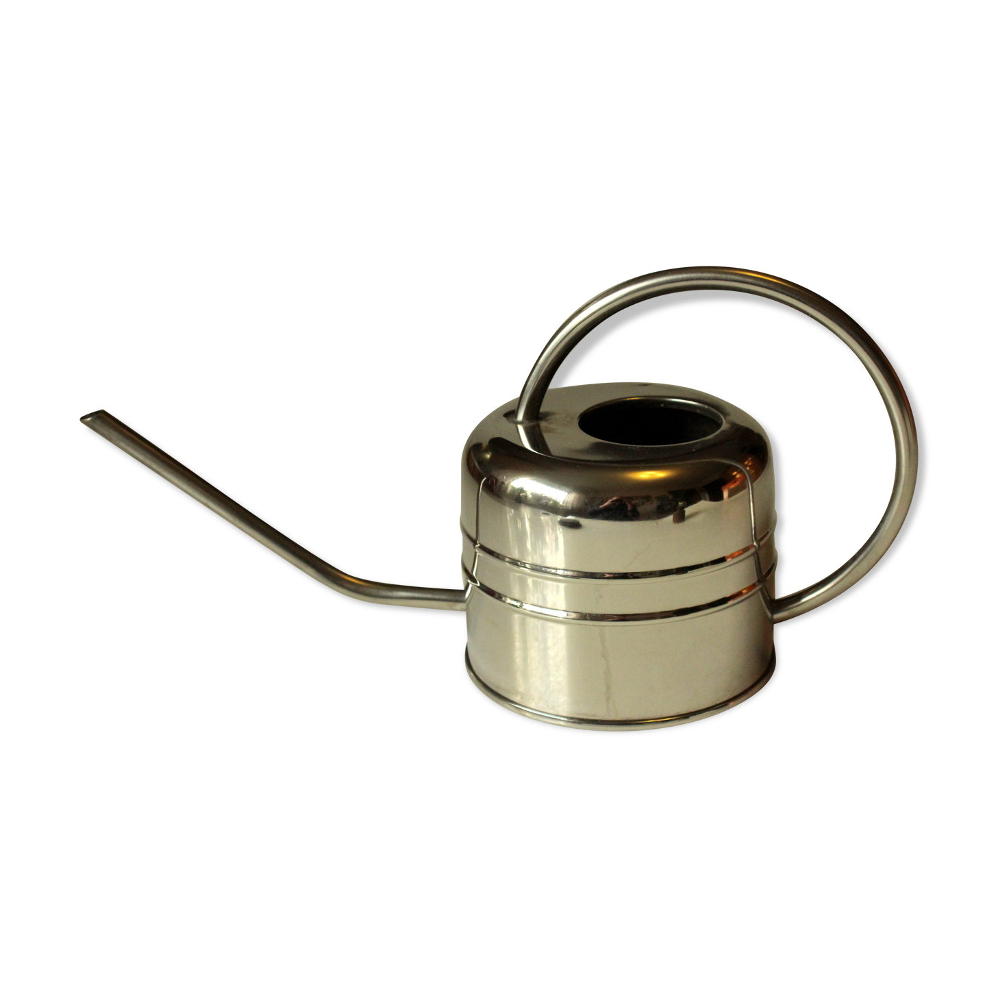 Stainless steel watering can, complete usuable, vintage from the 1970s