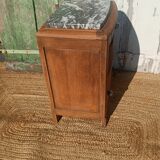 Antique bedside table in solid oak with a marble top.