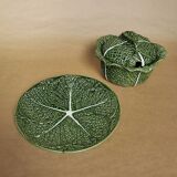 Soup-tureen cabbage ceramic and flat slip