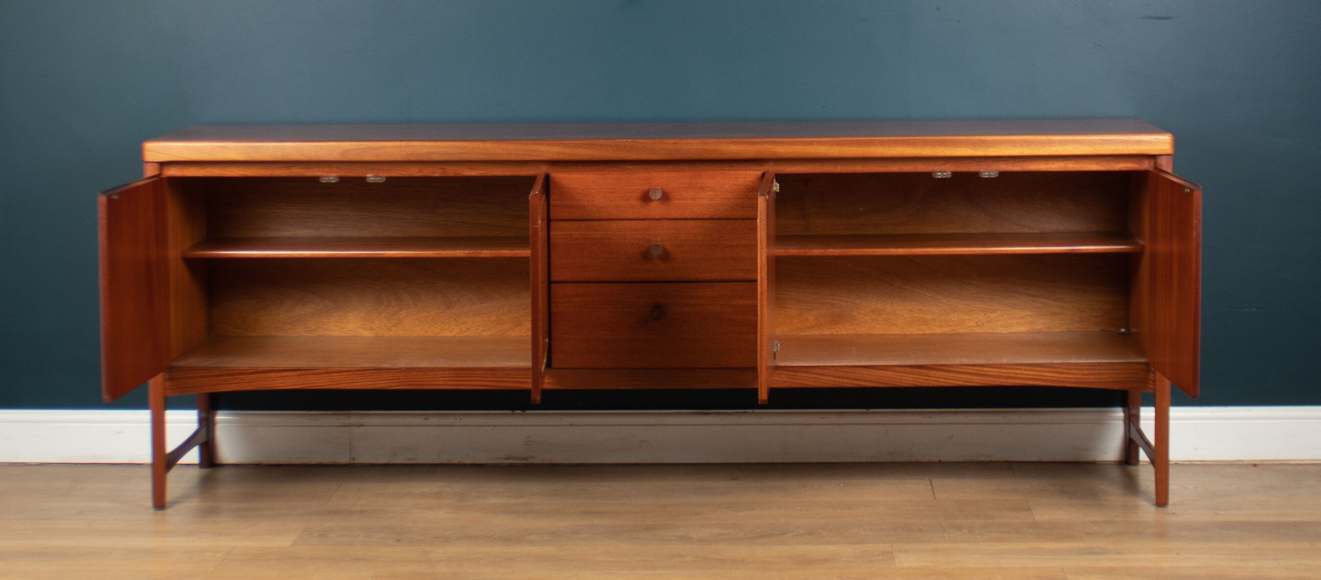 Retro Teak 1960s Nathan Squares Long Mid Century Sideboard