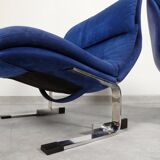 Chaises Saporiti Onda - daim bleu