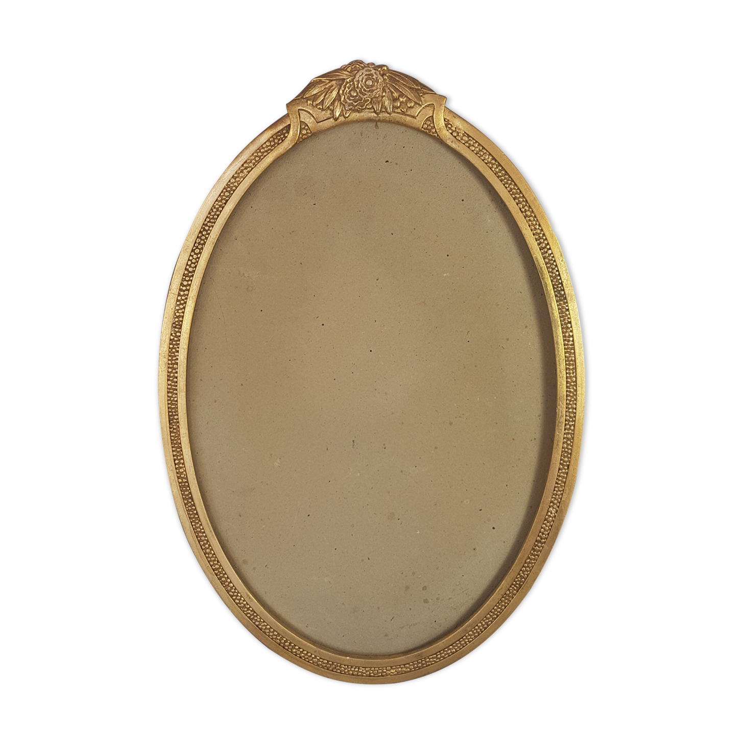 Former oval Art-Deco wood frame - 56x38 cm gold stucco, 50.2x35.2 cm SB
