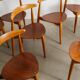 EIGHT WOODEN HANS J WEGNER "HEART / 4103" DINING CHAIRS, 1950s