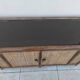 Vintage sideboard TV unit in rattan, bamboo and glass.