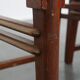 4 wooden Art Deco design dining chairs with a wicker seat and backrest