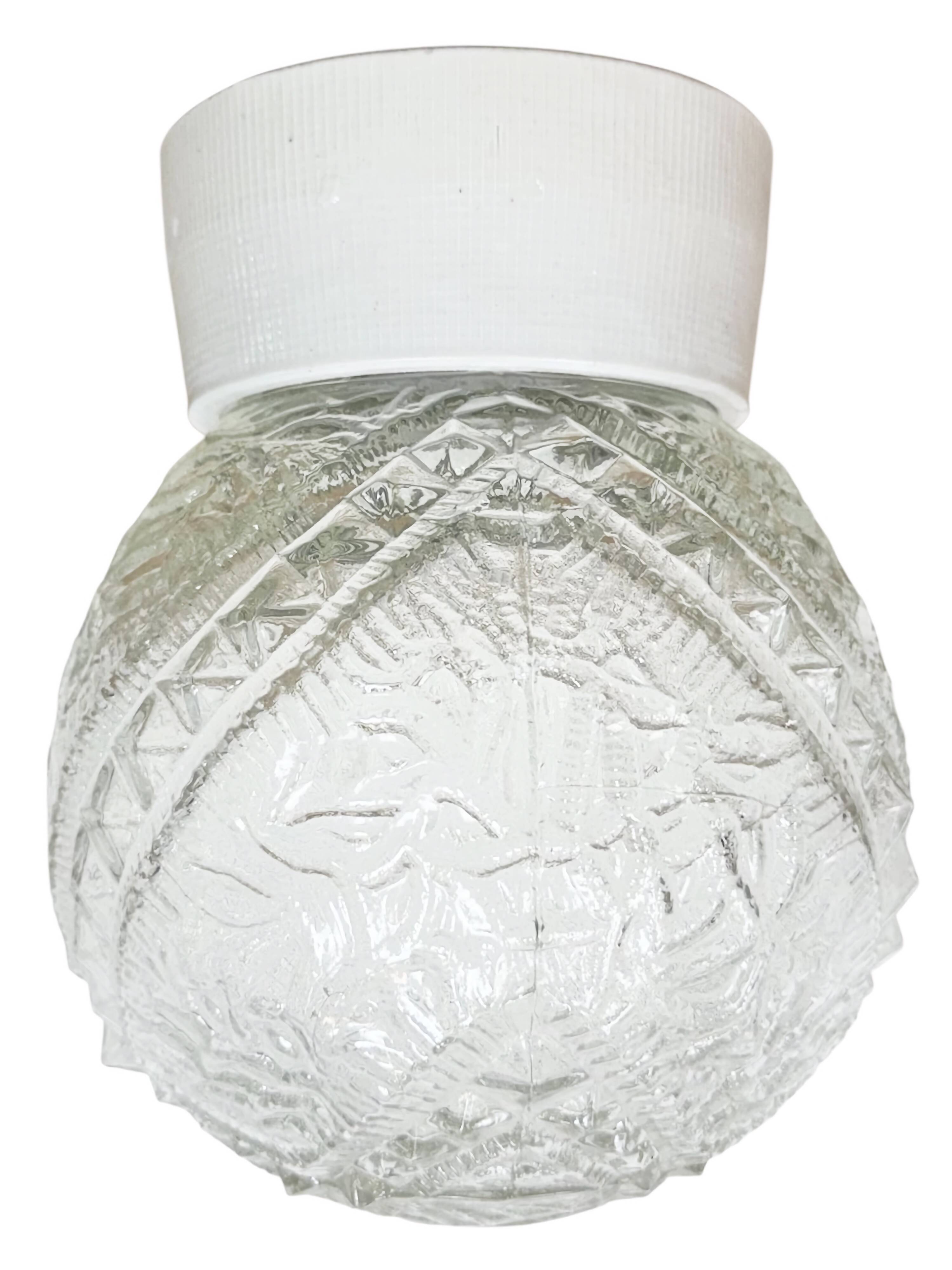 Vintage White Porcelain Ceiling Light, 1970s