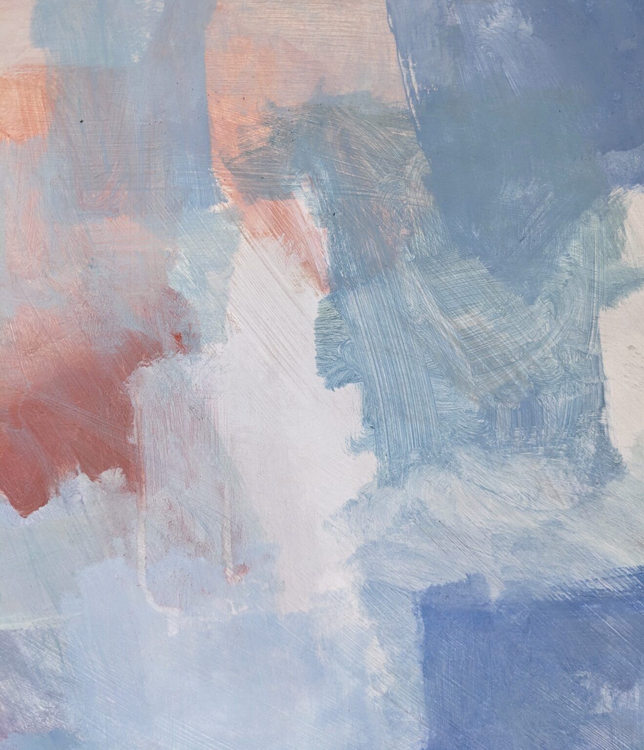 Contemporary "Summer Clouds" Abstract Seascape by British Artist Ian Mood, Framed Oil Painting