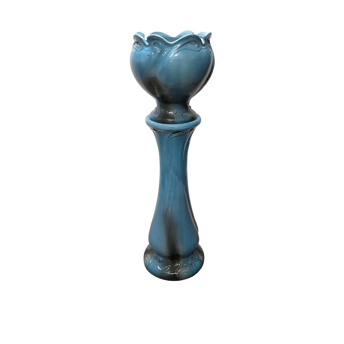 Art Nouveau Ceramic Flower Pot On A Column, early 1900s