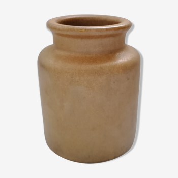 Old beige mustard pot - Brown - Pencil pot / Vase
