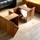 Pair of stools / side tables from Maison Regain, France, 1970s.