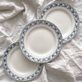 3 assiettes plates en terre de fer « Jenny » Saint Amand