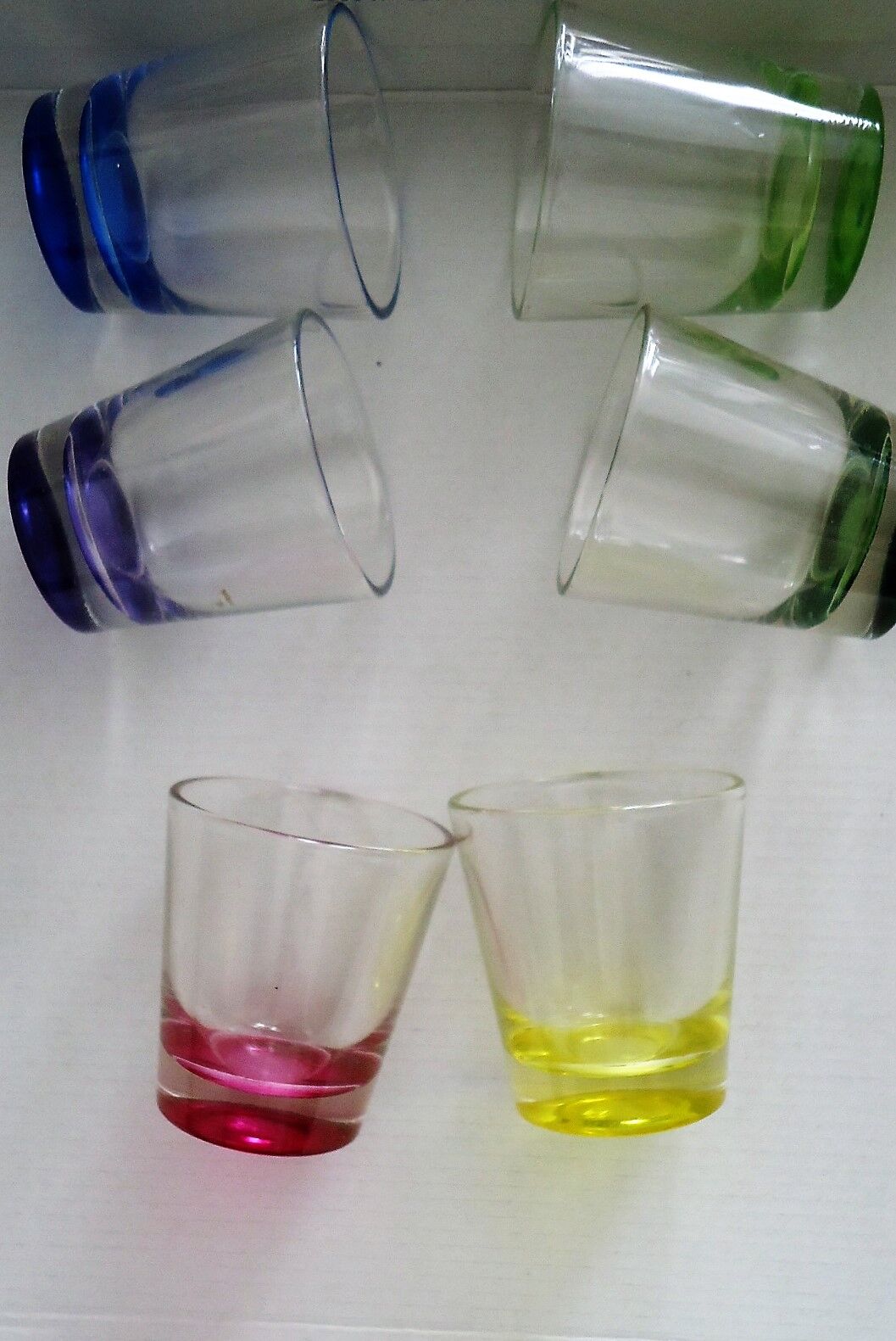 Liqueur glasses on vintage stand