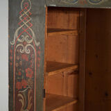 Painted folk art wardrobe, Central Europe, dated 1814.