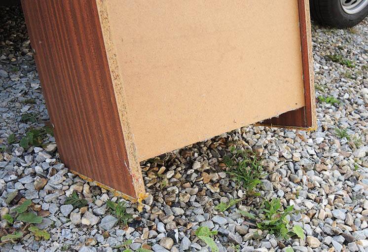 Old Shoe Cabinet with 5 Wooden Lockers