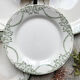 Flat plates terre de fer green creil & montereau labrador model "napoleon" 1890s