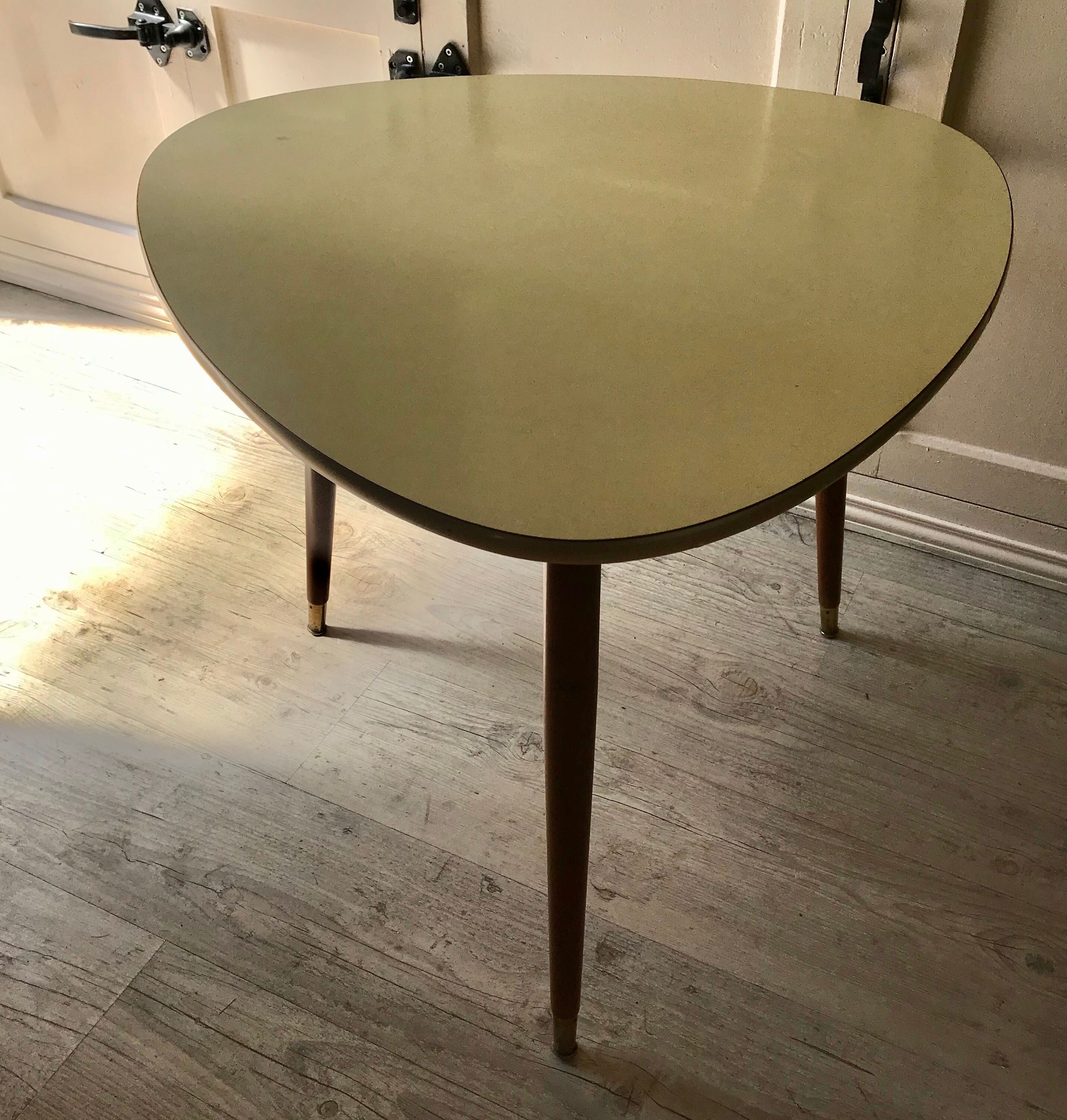 Vintage coffee table tripod feet compass