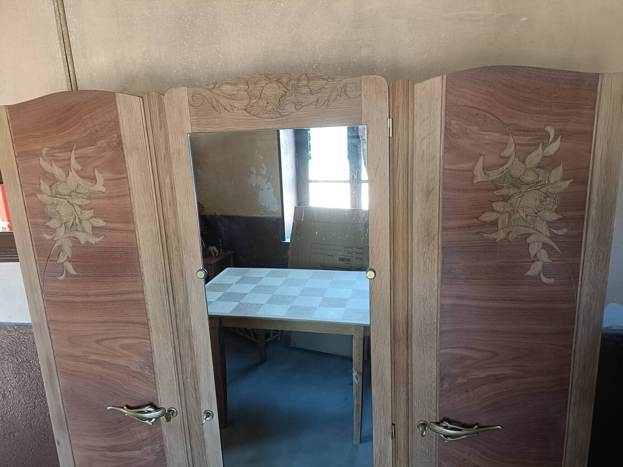 Renovated Art Deco oak wardrobe