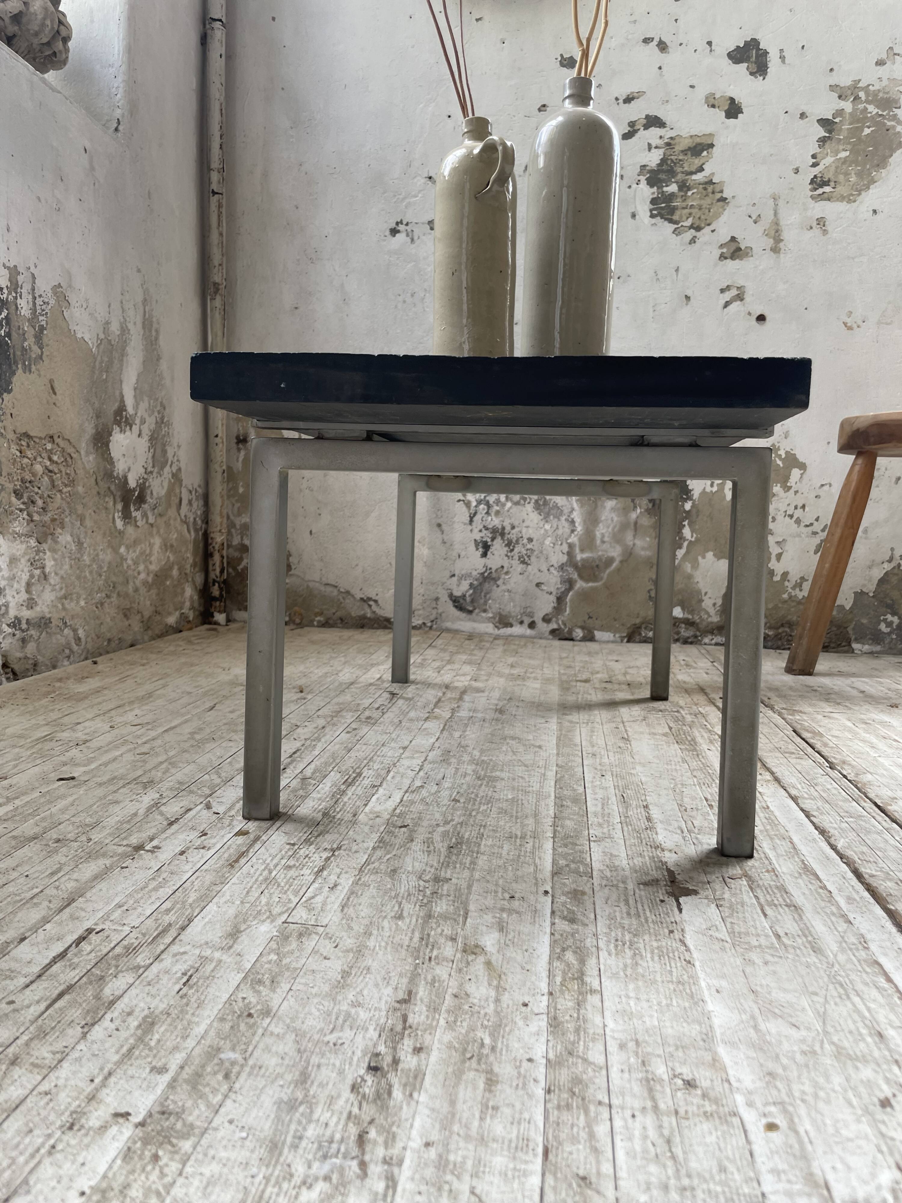 1950s slate coffee table