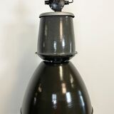 Black Enamel Industrial Lamp from Elektrosvit, 1960s
