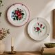 Plate by Amandinoise with a floral art deco rose motif.