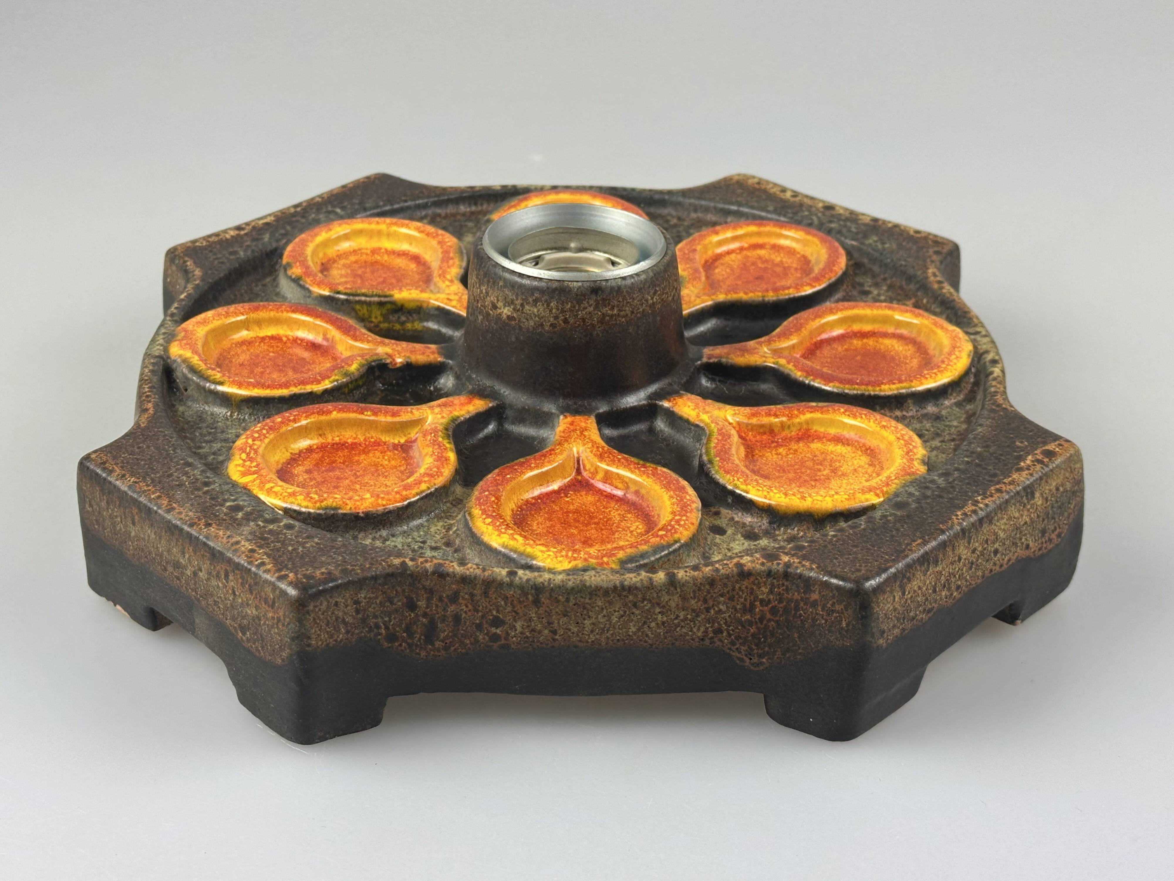 1960s/1970s Ceramic Wall Sconce, Mid-Century Space Age Design