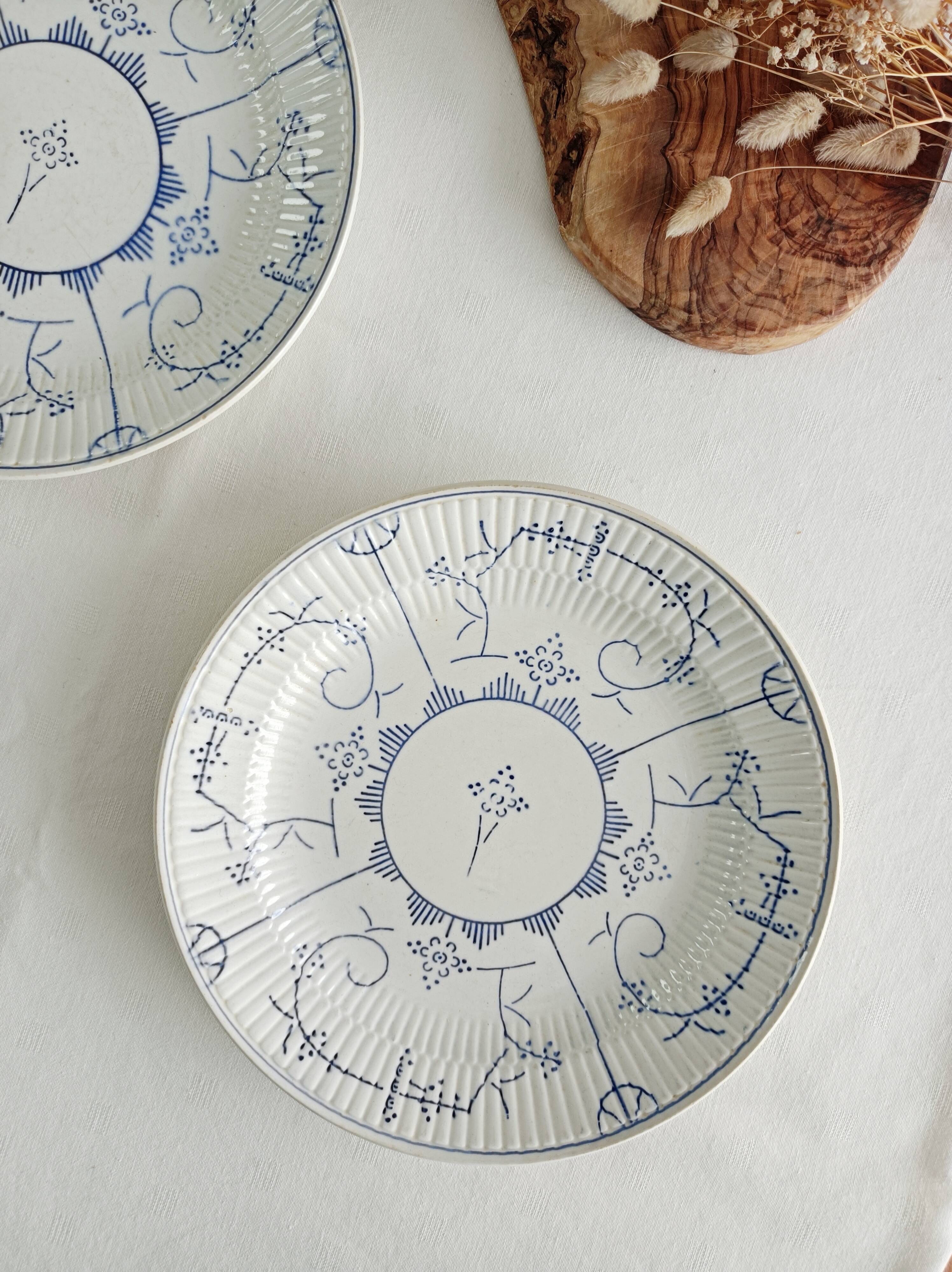 Set of 2 Boch soup plates, Copenhagen decor