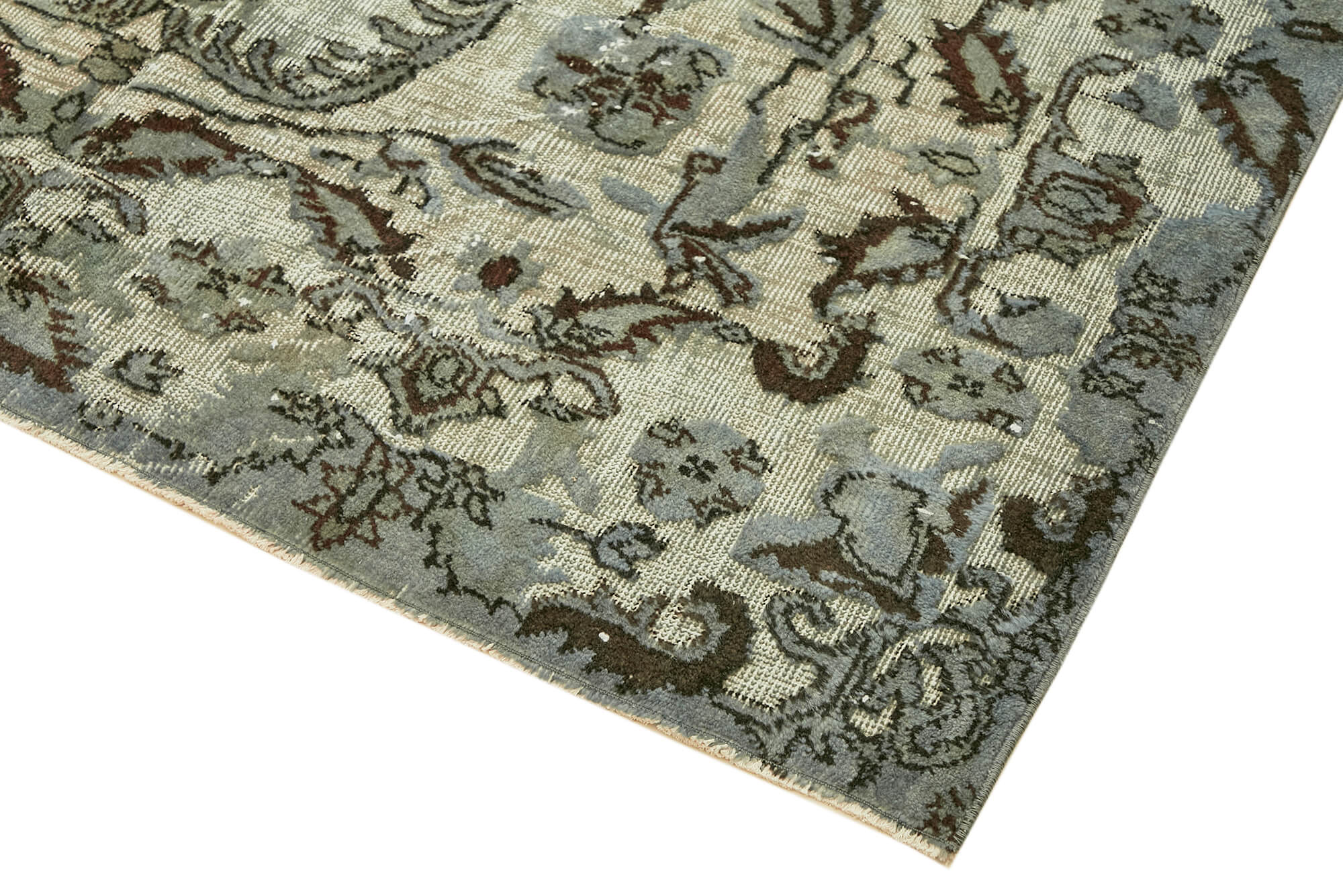 Hand-Knotted Vintage Oriental 1980s 170 cm x 267 cm Grey Rug