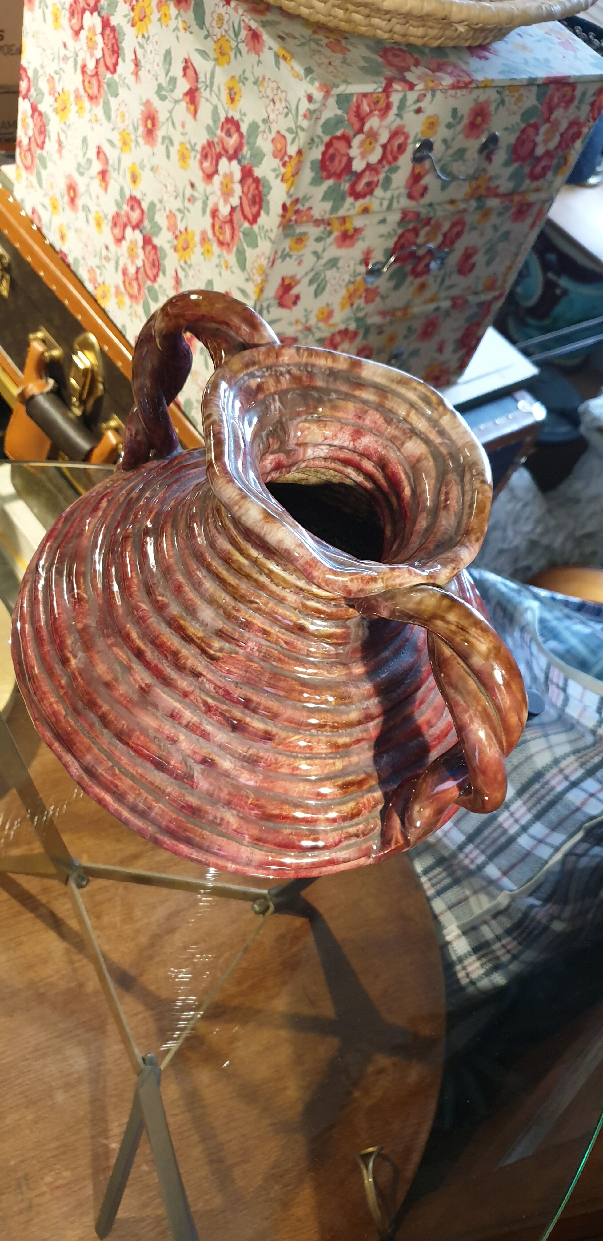 Artisanal pottery vase