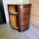 Art Deco rotating round bar in two-tone wood